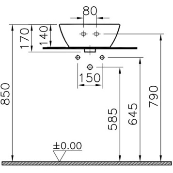 Накладная раковина 38 см VITRA Geo 4422B003-0001 схема 5