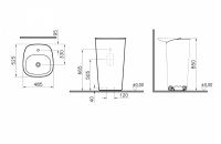 Раковина напольная 485х525 мм VITRA Plural 7814B403-0001 схема 2