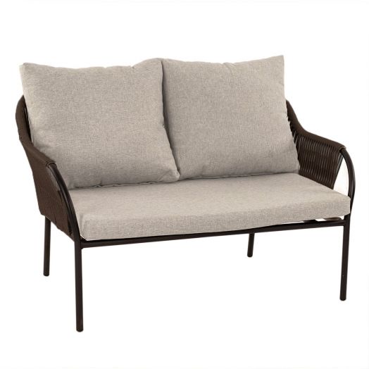 Комплект мебели NUAR (2 кресла, диван 2-местный, стол кофейный. Экоротанг эрба стейпл коричневый)