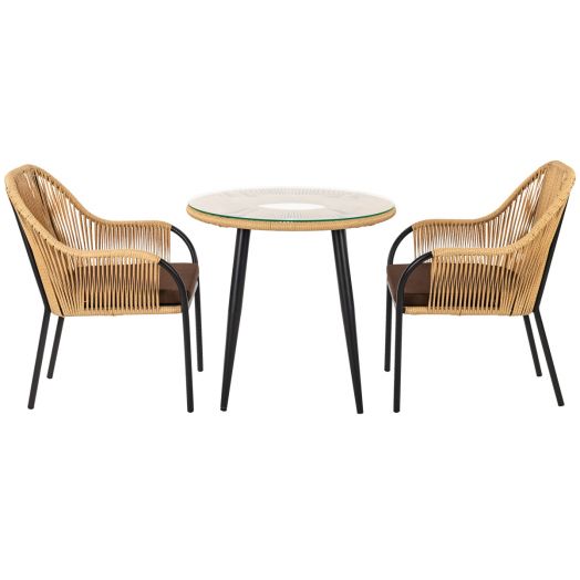 Комплект мебели NUAR обеденный (2 стула, стол. Экоротанг эрба стейпл грано)