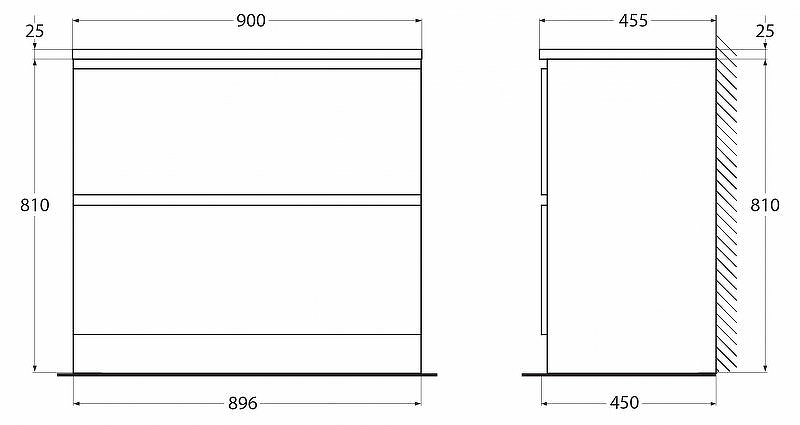 Тумба под раковину BelBagno Albano 90 ALBANO-900-2C-PIA схема 4