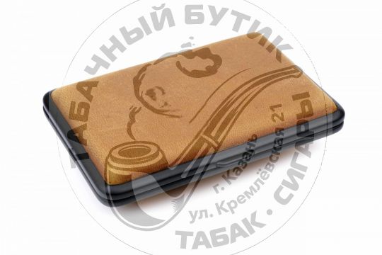 Портсигар Passatore на 14 сигарет, натуральная буйволиная кожа, Светло-коричневый