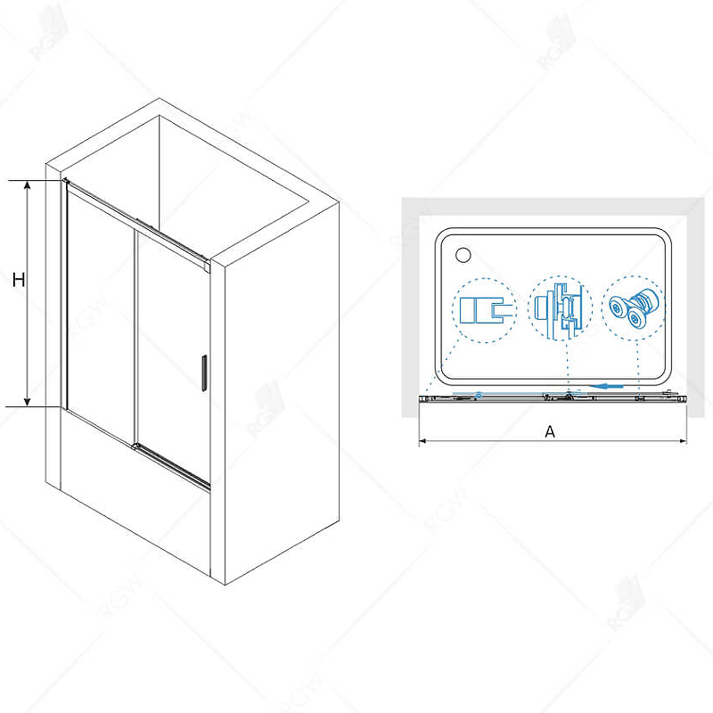 Шторка на ванну RGW Screens SC-45 180x150 34114518 схема 4
