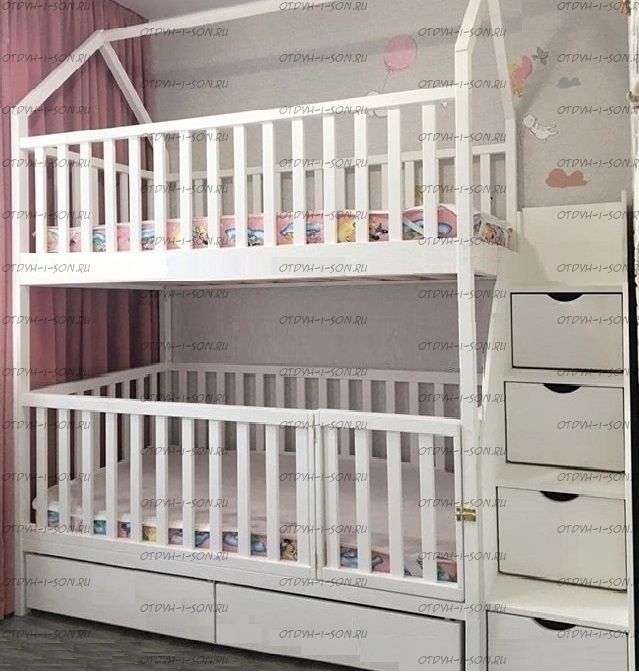 Кровать двухъярусная Домик Малинка Standard №26