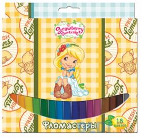 Набор фломастеров Action! STRAWBERRY SHORTCAKE, 18 шт., разноцветный (арт. SW-AWP105-18)