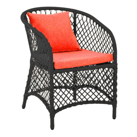 Кресло AURA с комплектом подушек (Экоротанг эрба стейпл антрацит)