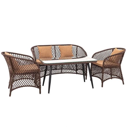 Комплект AURA 2+1+1 (Кресло 2 шт, диван 2-местный, стол кофейный, экоротанг)