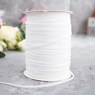 Белая бархатная лента 3 мм. - 1 м.