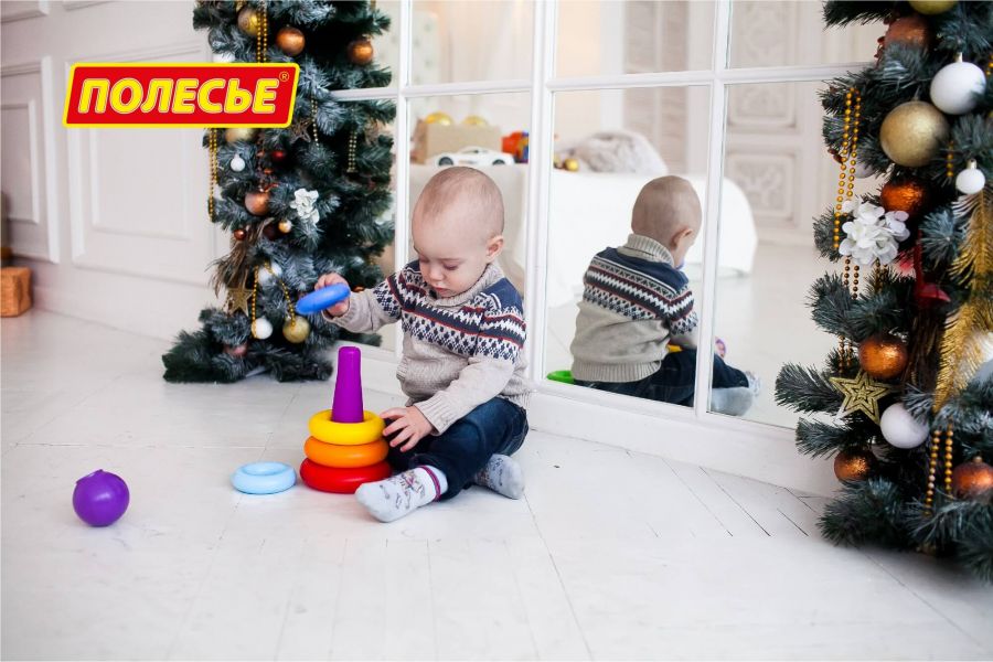 Пирамидка "Колечко-шар" (8 элементов), h=240 мм