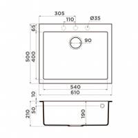 Мойка кухонная Omoikiri Bosen 61A 4993826 Artceramic схема 4