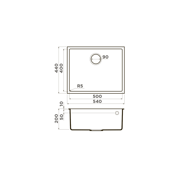 Кухонная мойка Omoikiri Bosen 54-U-PL 4993233 платина схема 2