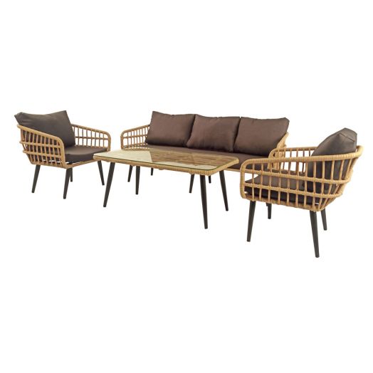 Комплект LIANA лаунж (Диван 3-местный, 2 кресла, стол журнальный)