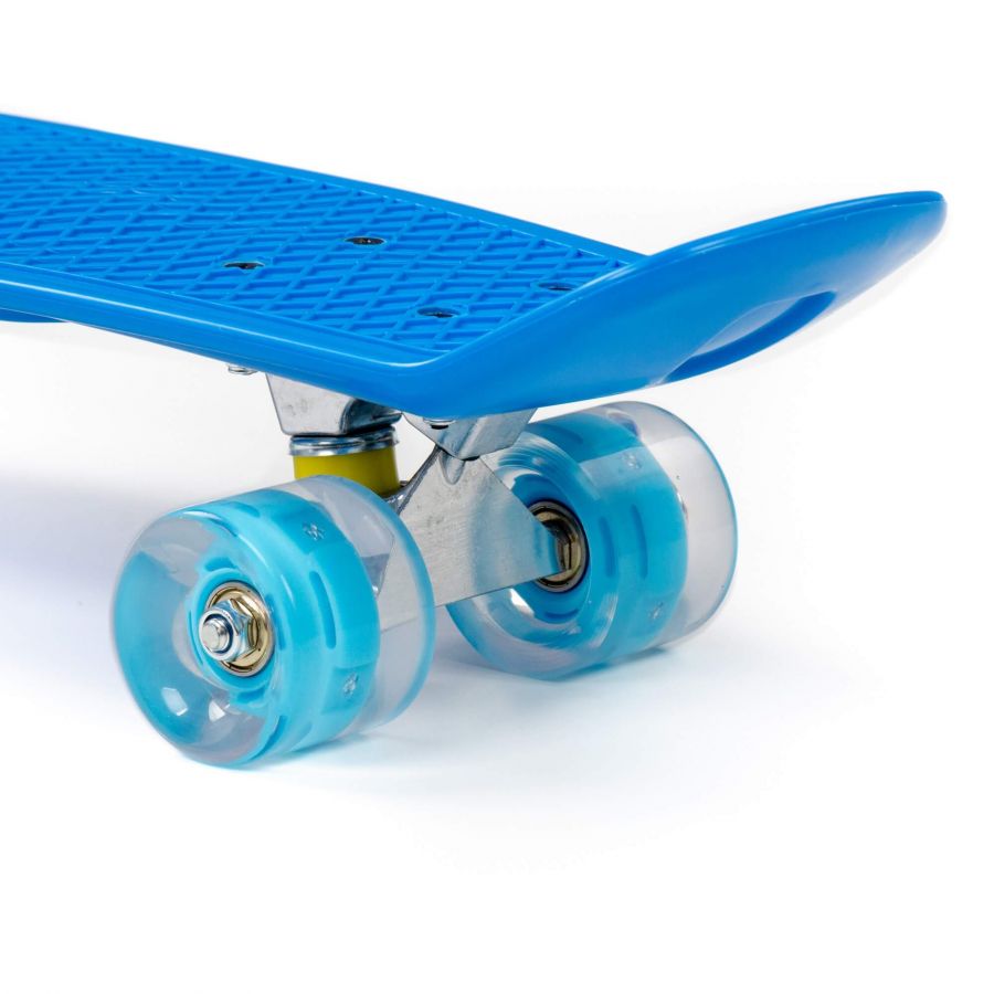 Доска роликовая (66 см) (синяя) с голубыми колёсами