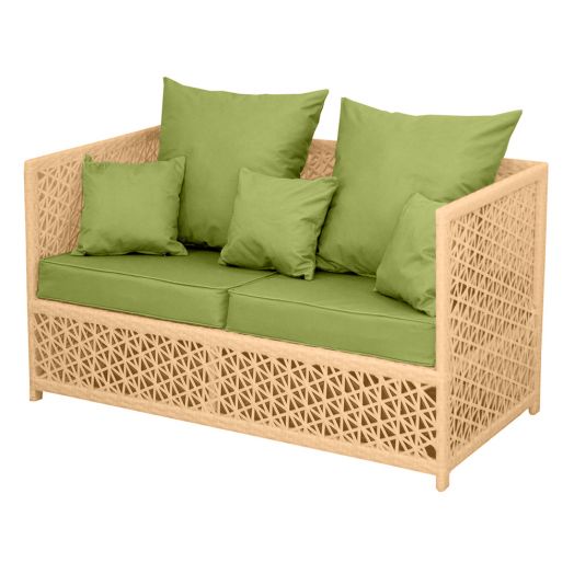 Диван VEIL 2-местный с комплектом подушек (Полумесяц 7-10 мм, Айвори)