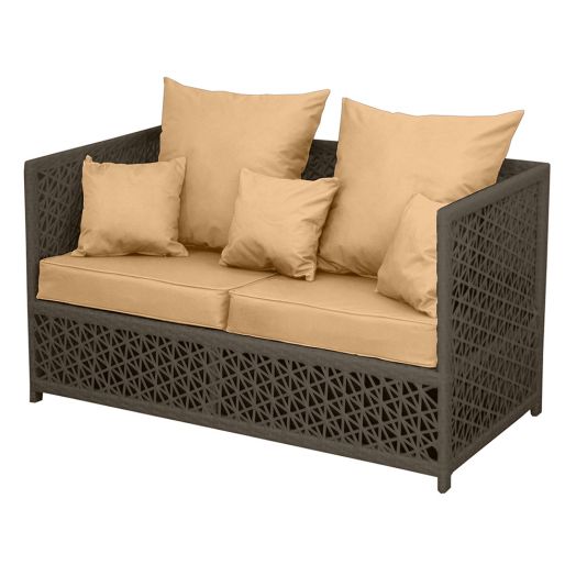 Диван VEIL 2-местный с комплектом подушек (Полумесяц 7-10 мм, Коричневый)