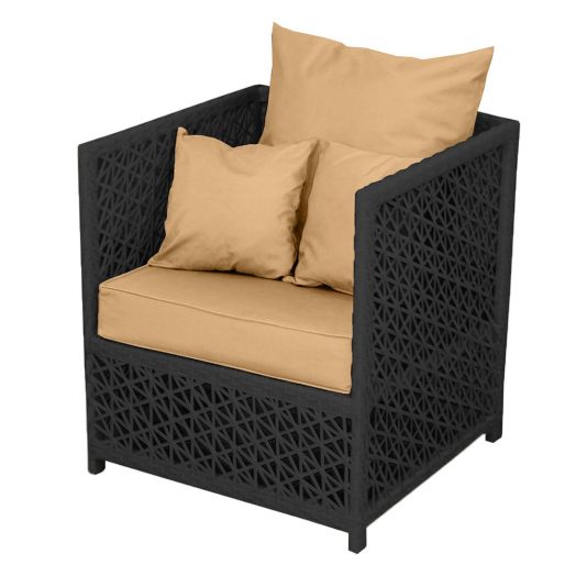 Кресло VEIL с комплектом подушек (Полумесяц 7-10 мм, Чёрный)