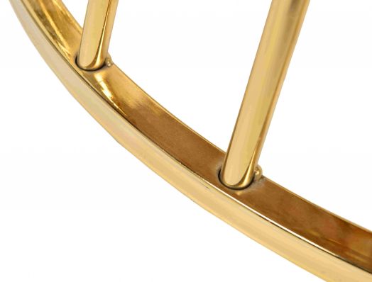 Стол Liverpool диам.100см, керамогранит белый 
мрамор с золотистыми ножками