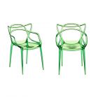Комплект из 2-х стульев Masters прозрачный 
зелёный