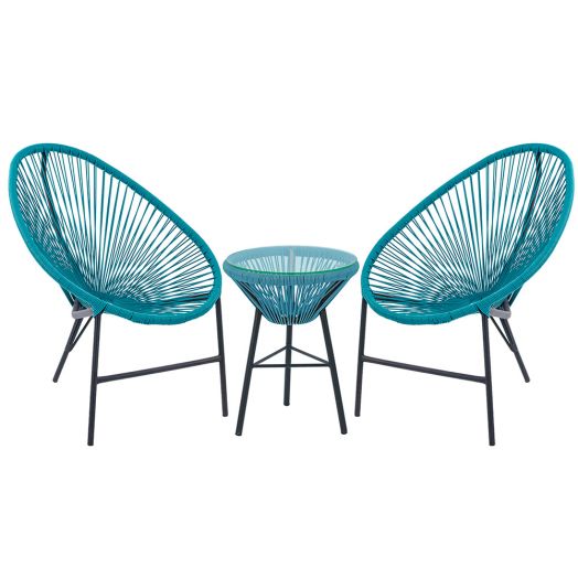 Стол ACAPULCO со стеклом (Прут soft бирюзовый)