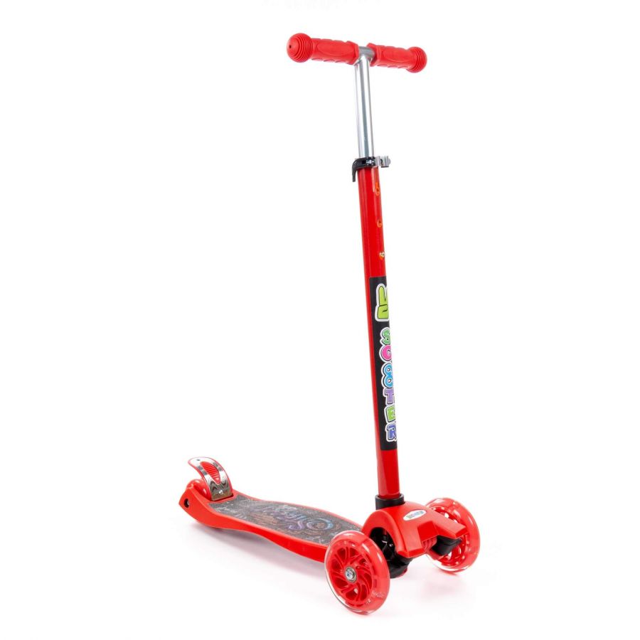 # 0072 Детский самокат (с наклейкой V2) (красный) (в коробке)