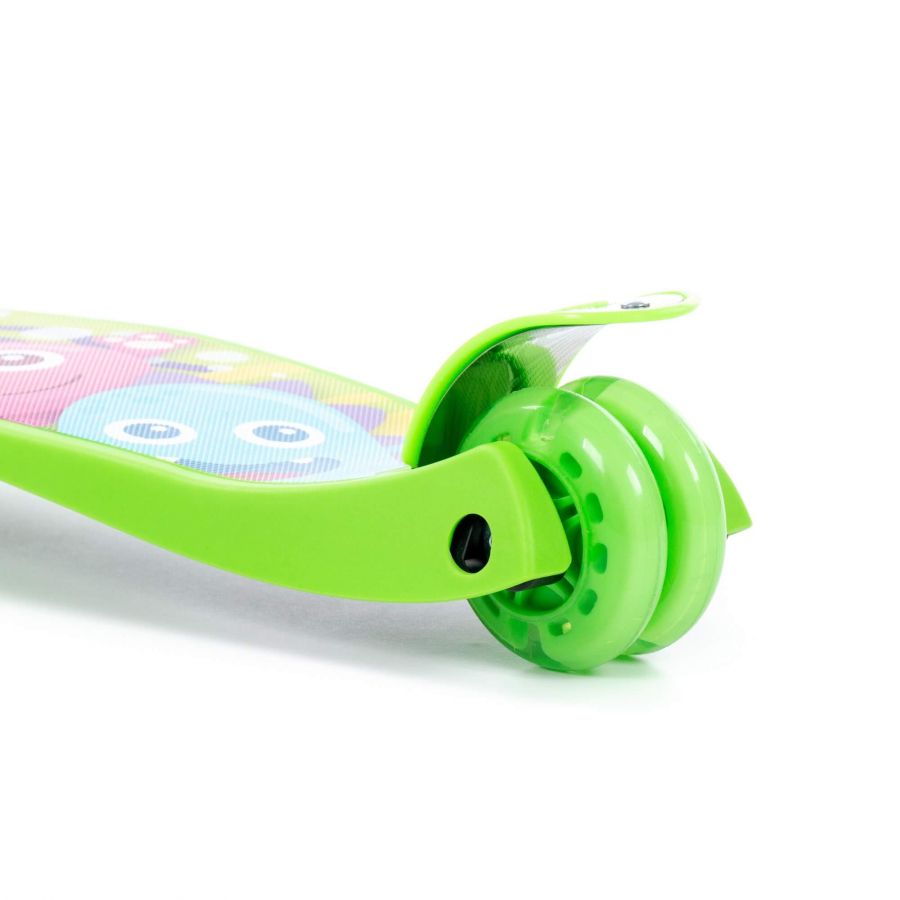 # 0072C Детский самокат (со складной ручкой) (с наклейкой V1) (зелёный) (в коробке)