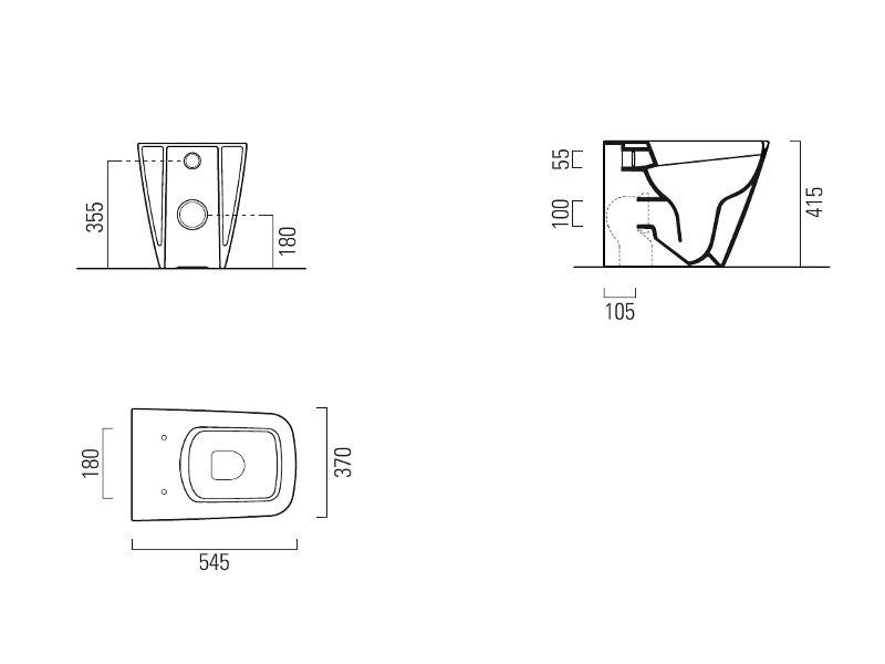 Приставной унитаз GSI Sand 9010 54,5х37