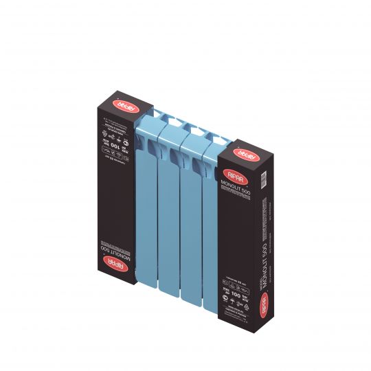 Биметаллический радиатор Rifar Monolit 500 боковое подключение Сапфир (RAL 5024) схема 8