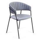 Стул Kelly с подлокотниками, бархат светло-серый 26