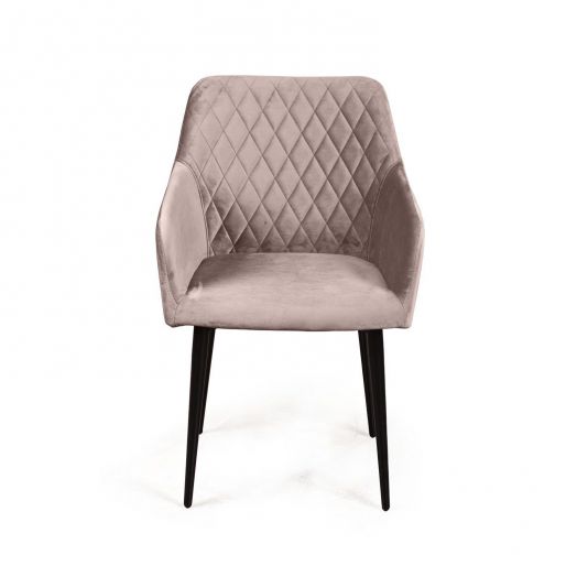 Стул с подлокотниками Robert, бархат пепельно-бежевый 25
