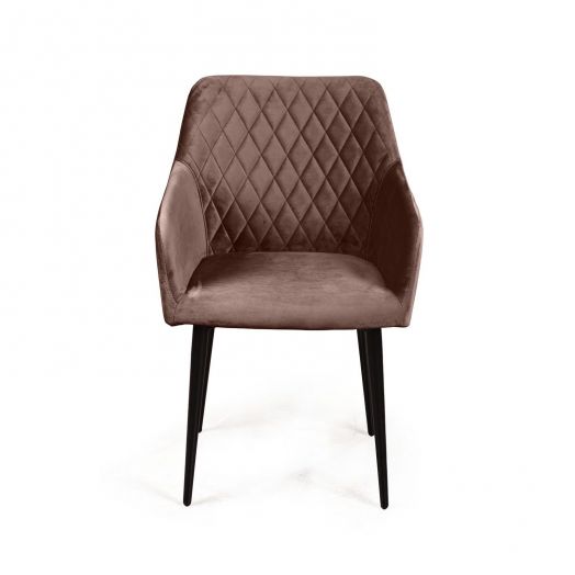 Стул с подлокотниками Robert, бархат коричневый 12