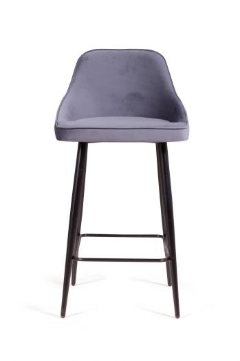 Стул полубарный Neo ромб, бархат серый 27