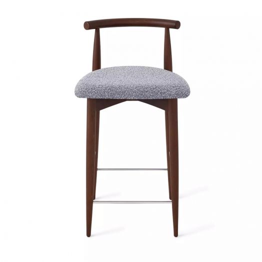 Стул полубарный Diana, бук натуральный (тонированный коричневым лаком), серый