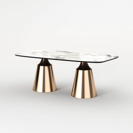 Стол овальный Lucas 200, керамика глянцевая, белая