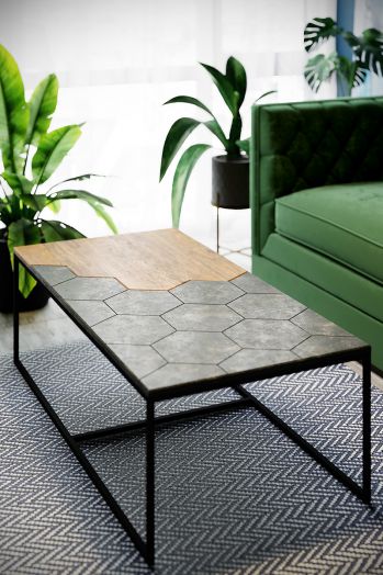 Стол журнальный Китч дуб американский/серый бетон