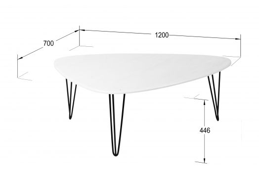 Стол журнальный Престон белый бетон/черный