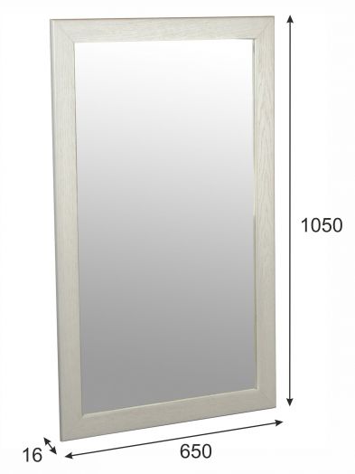 Зеркало навесное Берже 24-105 белый ясень 105 см х 65 см
