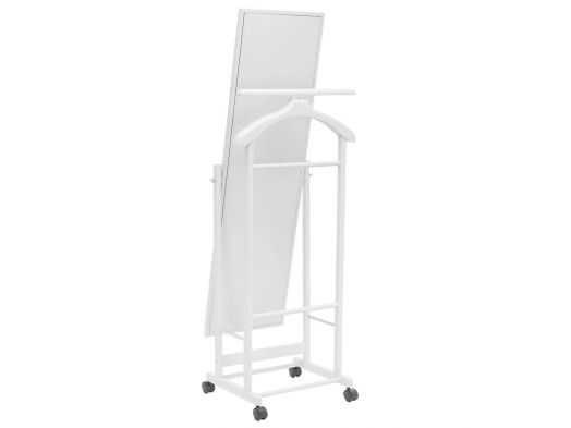 Вешалка костюмная с зеркалом на колесах В 24Н белый