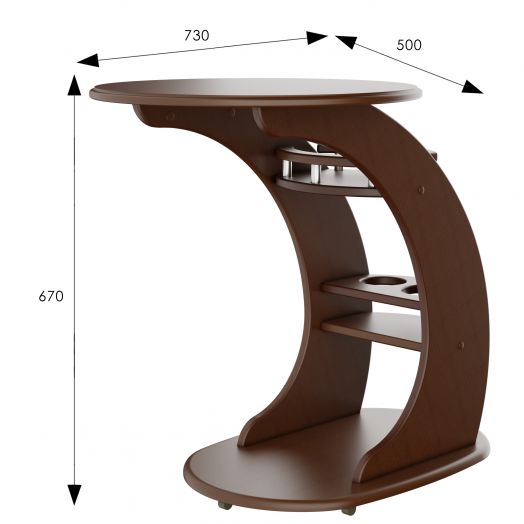 Стол придиванный Люкс орех Л