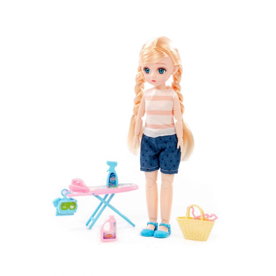 Кукла "Даша" (29 см) дома + аксессуары (8 элементов) (в коробке №3)