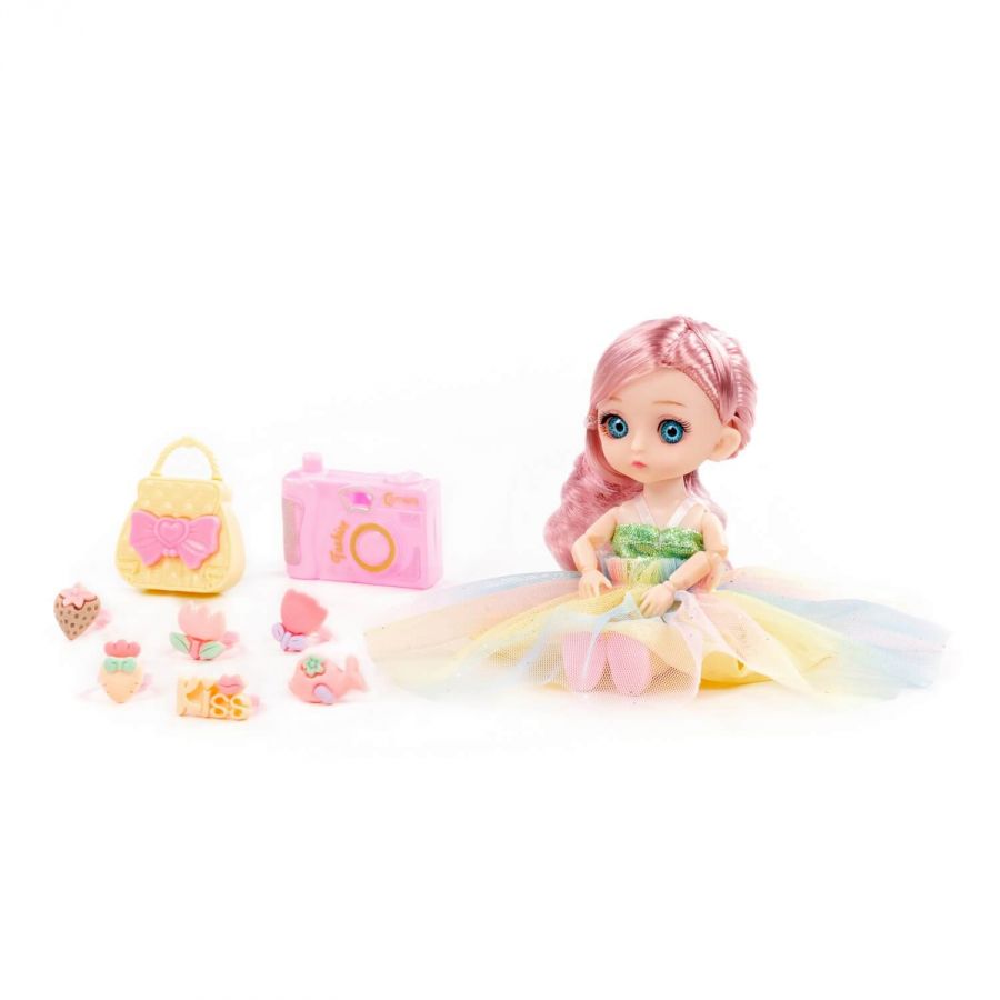 Кукла "Маша" (16 см) в нарядном платье + аксессуары (8 элементов) (в коробке №2)