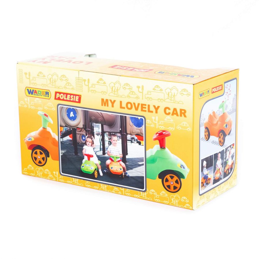 Каталка "Мой любимый автомобиль" со звуковым сигналом (зелёная) (в коробке)