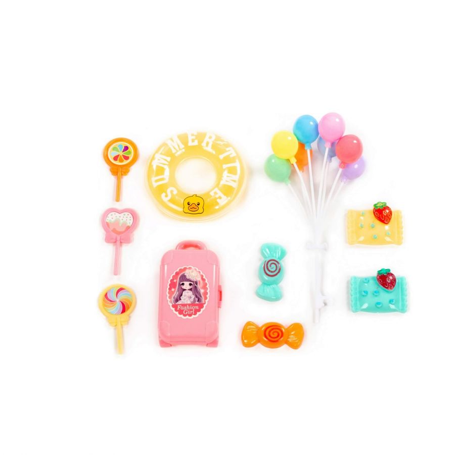 Кукла "Маша" (16 см) на отдыхе + аксессуары (10 элементов) (в коробке №3)