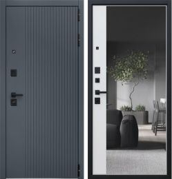 Дверь входная Вертикаль с зеркалом