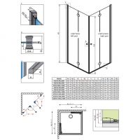 Душевой уголок Radaway Eos KDD B стеклянный цвета хром 100х80 см схема 2