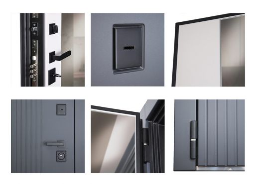 Дверь входная Вертикаль с зеркалом