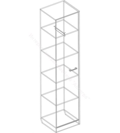 Пенал 1-ств с полками и вешалкой "Милана" 500х450х2200 (прихожая)