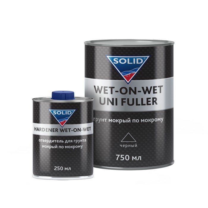 Solid  PROF WET-ON-WET BLACK UNI FULLER грунт мокрый по мокрому 3+1, цвет: черный,750мл. +250мл., комплект