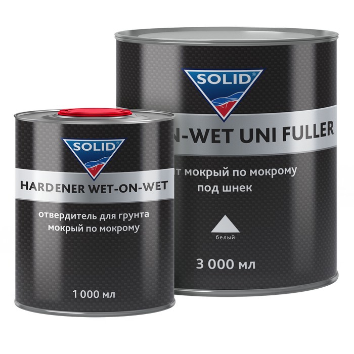 Solid  PROF WET-ON-WET WHITE UNI FULLER грунт мокрый по мокрому 3+1, цвет: белый,3л. +1л., комплект