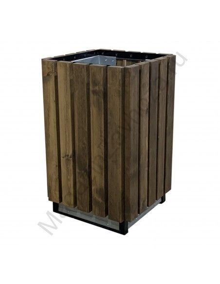Урна парковая из дерева на металлокаркасе 100 л AVU066