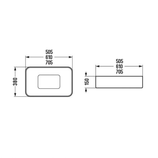 Накладная керамическая раковина Vincea VBS-50450 схема 3